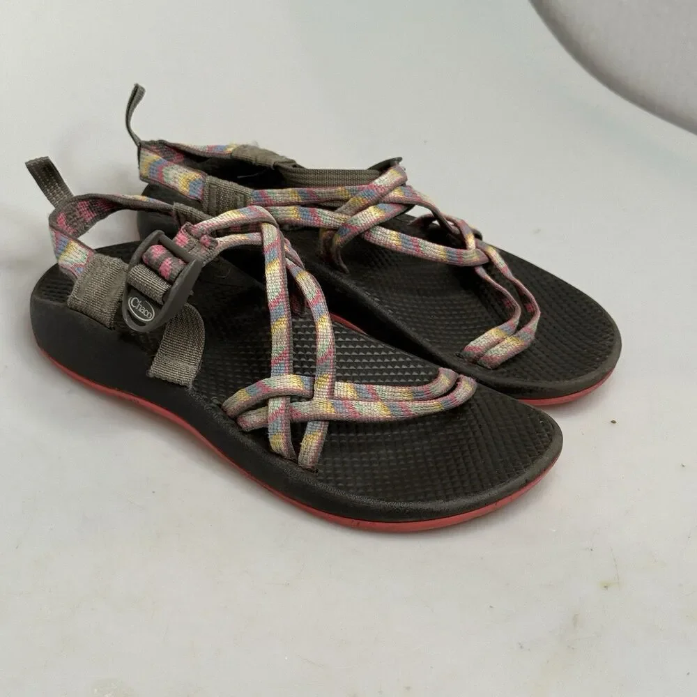 Chaco EcoTread Fletched Pink Sandals Kids Juniors Size 6 Adjustable Outdoor
